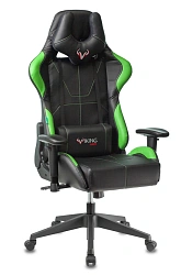 Кресло игровое Zombie VIKING 5 AERO черный/салатовый экокожа с подголов. крестов. пластик