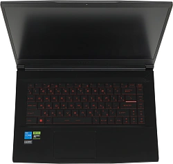 Ноутбук MSI GF63 Thin 12UCX-1037XRU Core i5 12450H 16Gb SSD256Gb NVIDIA GeForce RTX 2050 4Gb 15.6" IPS FHD (1920x1080) FreeDOS black WiFi BT Cam (9S7-16R821-1037)