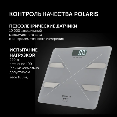 Весы напольные электронные Polaris PWS 1898 IQ Home макс.180кг серый