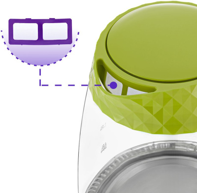 Чайник электрический Kitfort КТ-6123-2 2л. 2200Вт салатовый корпус: стекло/металл/пластик