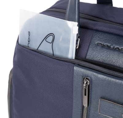 Сумка дорожная Piquadro Brief2 BV4447BR2/BLU синий нейлон/натур.кожа