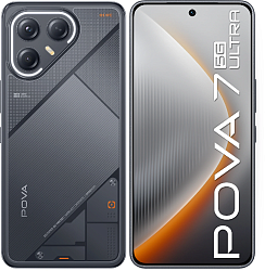 Смартфон Tecno Pova 7 Ultra 5G 256Gb 12Gb черный моноблок 3G 4G 2Sim 6.67" 1260x2800 Android 15 108Mpix 802.11 a/b/g/n/ac/ax NFC GPS GSM900/1800 Protect