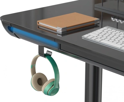 Стол для компьютера Cactus CS-EGD-BK-LED с электроприводом столешница закаленное стекло черный каркас черный 120x72x60см (CS-EGD-BK-LED)