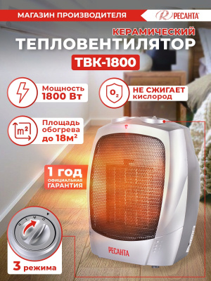 Тепловентилятор Ресанта ТВК-1800 1800Вт серый