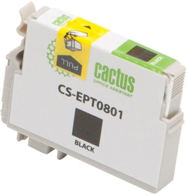 Картридж струйный Cactus CS-EPT0801 T0801 черный (13.0мл) для Epson Stylus PhotoP50/PX650/PX660/PX700/PX700W/PX710/PX710W/PX720/PX720WD/PX800/PX800FW/PX810/PX810FW/PX820/PX820FWD/R265/R285/R360/RX560/RX585/RX685