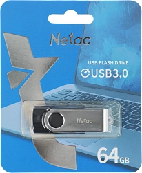 Флеш Диск Netac 64GB U505 NT03U505N-064G-30BK USB3.0 черный/серебристый