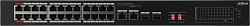 Коммутатор Dahua DH-S3226-24ET-375 (L2) 24x100Мбит/с 2x1Гбит/с 2xКомбо(1000BASE-T/SFP) 24PoE 375W неуправляемый