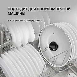 Крышка Rondell Handy RDA-1686 d=24см крыш.прозрачный руч.черная