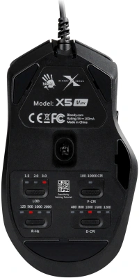 Мышь A4Tech Bloody X5 Max черный оптическая 10000dpi USB 9but