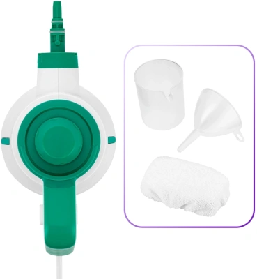 Пароочиститель ручной Kitfort КТ-9265 1050Вт белый/зеленый