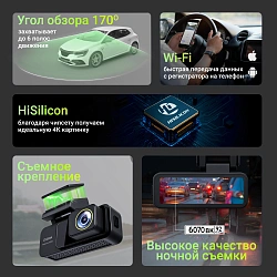 Видеорегистратор Digma FreeDrive 950W черный 8Mpix 170гр. Hisilicon Hi3559