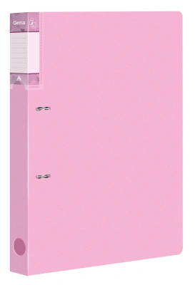 Папка на 2-х D-кольцах Бюрократ Gems GEM0812/2RPIN A4 пластик 0.7мм кор.32мм торц.карм с бум. встав розовый аметист