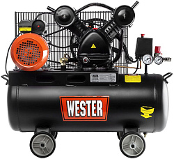 Компрессор поршневой Wester WBK2200/100PRO масляный 340л/мин 100л 2200Вт черный/красный