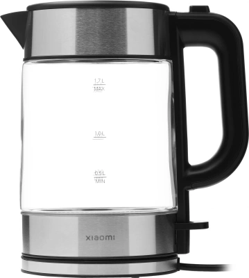 Чайник электрический Xiaomi Electric Glass Kettle RU 1.7л. 2200Вт прозрачный/черный корпус: стекло/пластик (BHR7490RU)