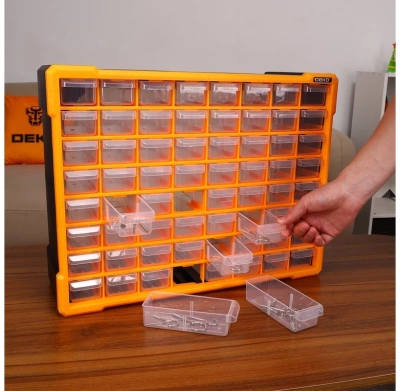 Ящик для инструментов Deko Smart box 64 64отд. оранжевый/черный (085-3008)