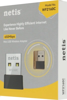 Сетевой адаптер Wi-Fi Netis WF2160C AC650 USB 2.0 (ант.внутр.) 1ант.