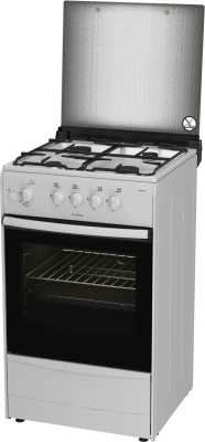 Плита Газовая Darina 1B GM 441 005 W белый/черный (стеклянная крышка) реш.сталь