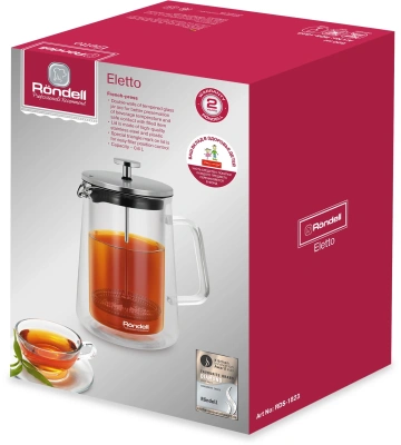 Френч-пресс Rondell Eletto RDS-1823 0.6л прозрачный