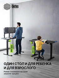 Стол для компьютера Cactus CS-ED-GBK столешница МДФ карбон каркас черный 120x60x72см