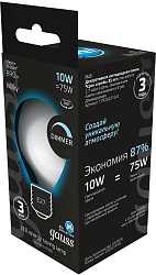 Лампа светодиодная Gauss Filament 179202210-D 10Вт цок.:E27 груша 220B св.свеч.бел.нейт. (упак.:1шт)