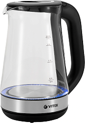Чайник электрический Vitek VT-1181 1.7л. 2200Вт черный корпус: стекло