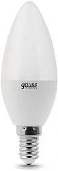 Лампа светодиодная Gauss 8Вт цок.:E14 свеча 220B св.свеч.бел.теп. C37 (упак.:1шт) (33118)