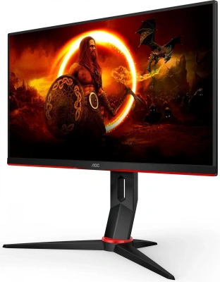 Монитор AOC 23.8" Value Line Q24G2A черный/красный IPS LED 16:9 HDMI M/M матовая HAS Piv 350cd 178гр/178гр 2560x1440 165Hz FreeSync Premium DP QHD 4.78кг