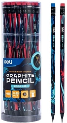 Карандаш ч/г Deli EC044-HB 2.2мм HB кругл. липа ассорти Graffiti texture ластик