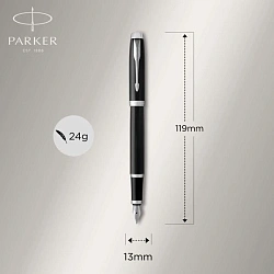 Ручка перьев. Parker IM Core F321 (1931644) Black CT F сталь нержавеющая подар.кор.