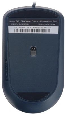 Мышь Lenovo 540 синий оптическая 2400dpi USB2.0 (GY51D20878)