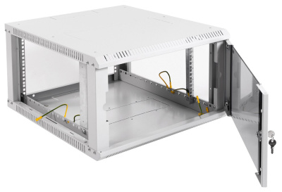 Шкаф коммутационный ЦМО ШРН-ЭКОНОМ (ШРН-Э-6.500) настенный 6U 600x520мм пер.дв.стекл 75кг серый 470мм 14.94кг 345мм