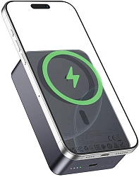Мобильный аккумулятор Hoco J160 20000mAh 10W 3A беспров.зар. серый (64103)