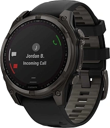 Смарт-часы Garmin Fenix 8 Solar Sapphire 47мм 1.3" корп.серый рем.черный (010-02906-11)