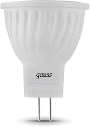 Лампа светодиодная Gauss Black 3Вт цок.:GU4 рефлек. 220B св.свеч.бел.теп. MR11 (упак.:10шт) (132517103)
