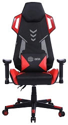 Кресло игровое Cactus CS-CHR-090BLR черный/красный экокожа/сетка крестов. нейлон