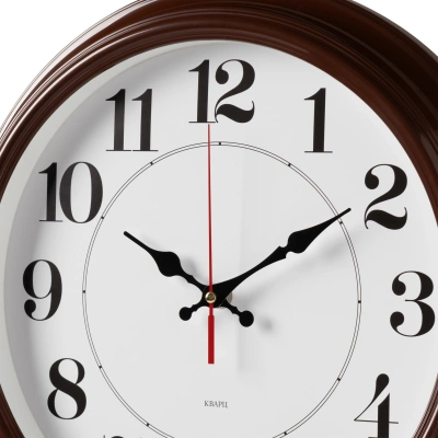 Часы настенные аналоговые Бюрократ WALLC-R85P D35см коричневый/белый (WALLC-R85P35/BROWN)