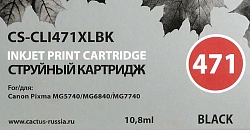 Картридж струйный Cactus CS-CLI471XLBK CLI-471XL BK фото черный (10.8мл) для Canon TS5040/MG5740/MG6840/MG7740 с чипом
