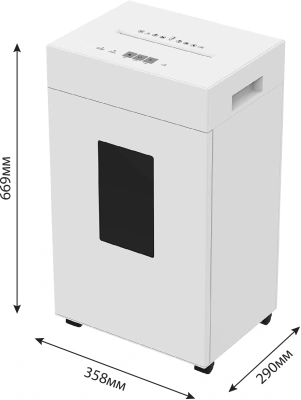 Шредер Cactus CS-SH-K9 белый (секр.P-4) фрагменты 15лист. 48лтр. скрепки скобы пл.карты