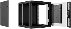 Шкаф коммутационный Cabeus (SH-05F-9U60/60-BK) настенный 9U 600x600мм пер.дв.стекл 60кг черный 540мм 501мм IP20 сталь
