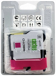 Картридж струйный Cactus CS-LC980M пурпурный (16мл) для Brother DCP-145C/165C/MFC-250C/290C с чипом