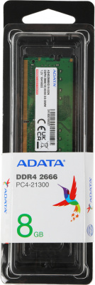 Память DDR4 8Gb 2666MHz A-Data AD4S26668G19-SGN RTL PC4-21300 CL19 SO-DIMM 260-pin 1.2В dual rank Ret