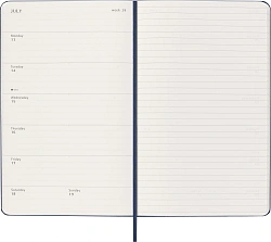 Еженедельник Moleskine CLASSIC WKNT Large 130х210мм 144стр. синий сапфир