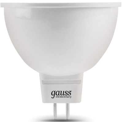 Лампа светодиодная Gauss 5.5Вт цок.:GU5.3 рефлек. 220B 3000K св.свеч.бел.теп. MR16 (упак.:1шт) (13516)