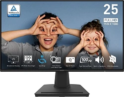 Монитор MSI 24.5" Pro MP252 черный IPS LED 1ms 16:9 HDMI M/M 300cd 178гр/178гр 1920x1080 100Hz DP FHD 3.3кг