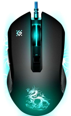 Мышь Defender Sky Dragon GM-090L черный оптическая 3200dpi USB для ноутбука 6but (52090)
