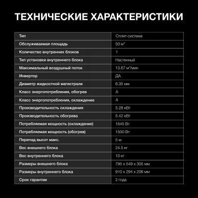 Сплит-система Hyundai HAC-18i/T-PRO белый