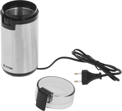 Кофемолка Vitek VT-8370 300Вт сист.помол.:ротац.нож вместим.:80гр стальной