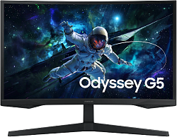 Монитор Samsung 27" Odyssey G5 S27CG552EMXUE черный VA LED 1ms 16:9 HDMI матовая 300cd 178гр/178гр 2560x1440 165Hz DP Quad 2K (1440p) USB 4.1кг