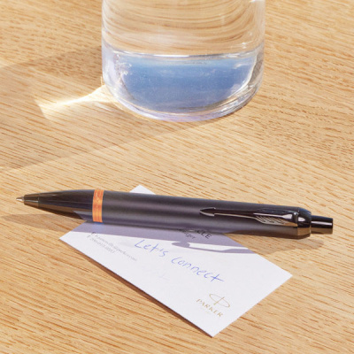 Ручка шариков. Parker IM Vibrant Rings K315 (2172946) Flame Orange PVD M син. черн. подар.кор.