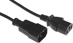 Кабель-удлинитель Buro IEC C13 IEC C14 3м (AN23-1008-3) черный (пакет)